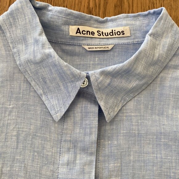 Acne Studios Bela Slub Linen Shirt - Picture 9 of 10